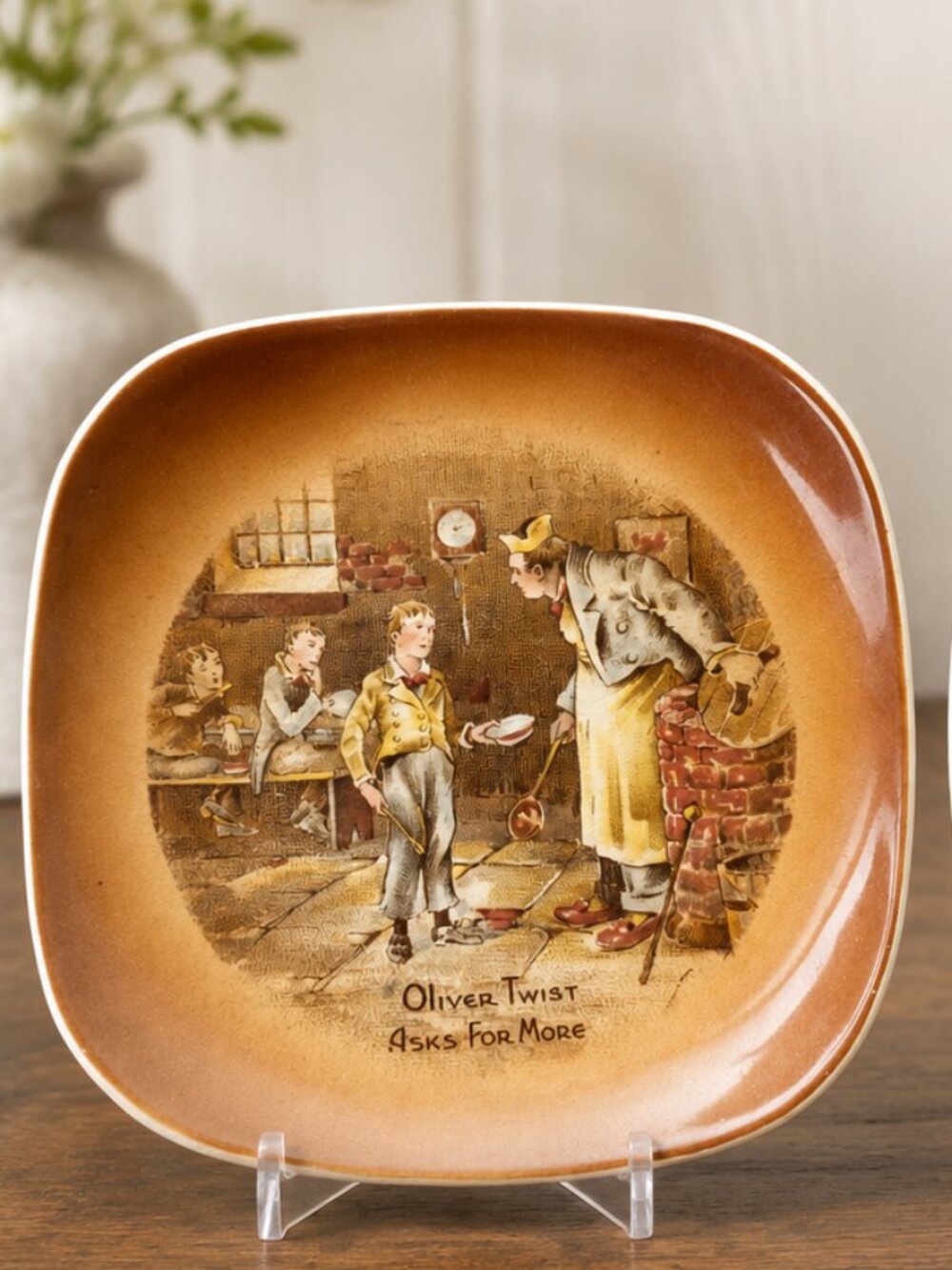 Vintage Hanley Staffordshire Dickens Ware Plates Set of 2 – Oliver Twist & Saire